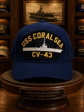 U.S. Navy USS Coral Sea CV-43 Men's Cap Hat Navy Blue
